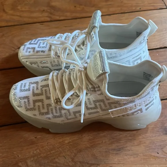 Steve Madden Women's Maxima Rhinestone Trainer Sneakers 9.5 M - Picture 4 of 7